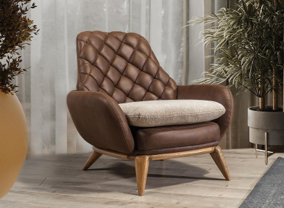 Designer brown armchair living room lounge chair luxurious single-seater